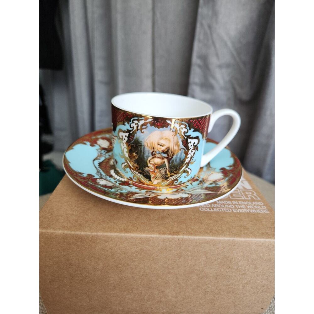 Kukula Art 24K Tea Cup & Saucer Set - Limited Edition - 131/250 Artist Série #5